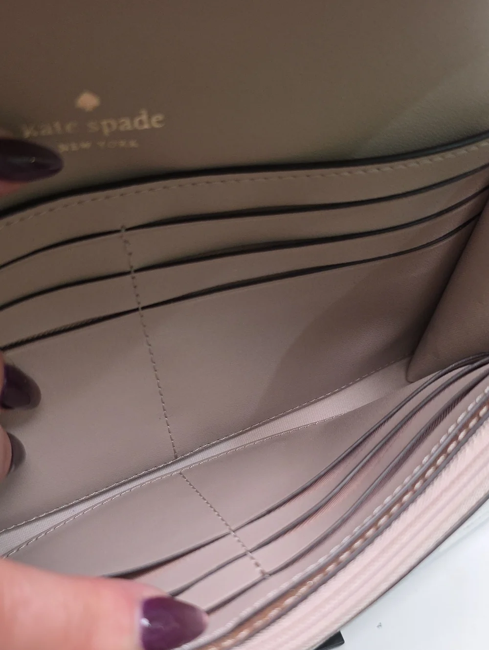 Kate Spade New In Box Rose Gold Glitter Medium Flap Phone Wristlet NWT